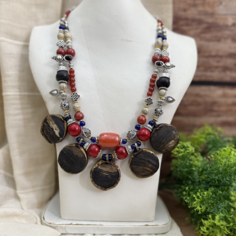 Handcrafted tribal statement necklace