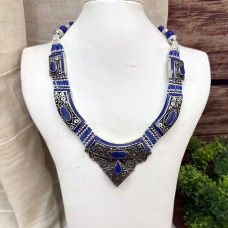 Tribal Lapis Lazuli Choker Necklace