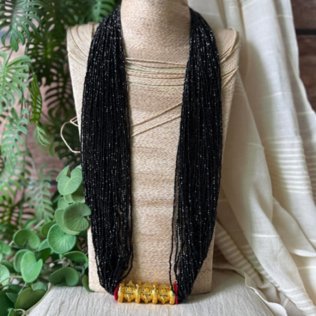Traditional Nepali Black Golden Tilhari Pote Mala Necklace