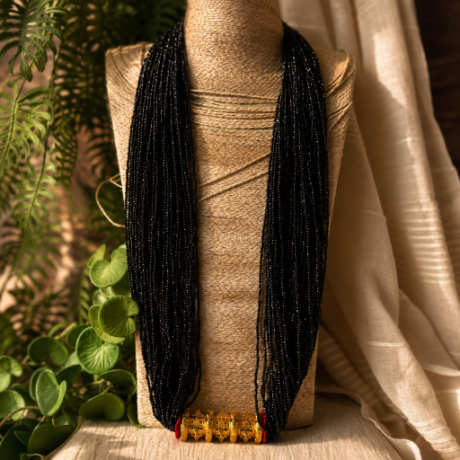 Traditional Nepali Black Golden Tilhari Pote Mala Necklace